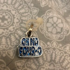 COPY - GANZ silver toned charm- four o blue